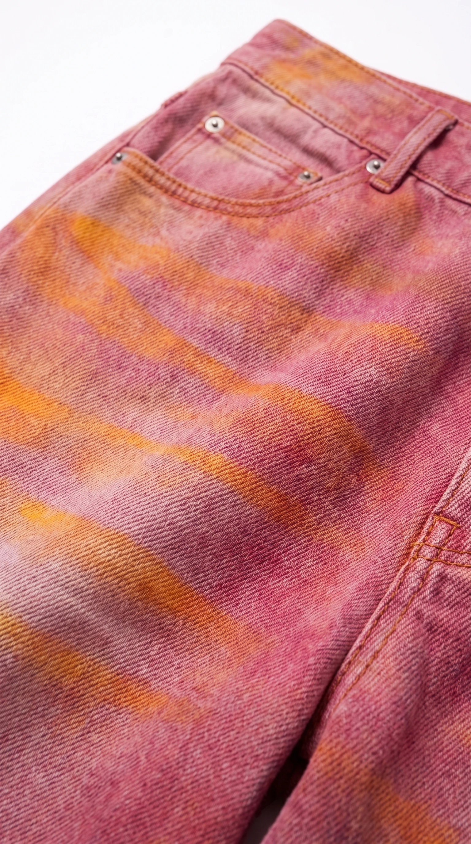 Mostaza y Denim Rosa: detalle de la prenda, tejido y acabados, fotografía de producto (5 de 7) — Centrix Core