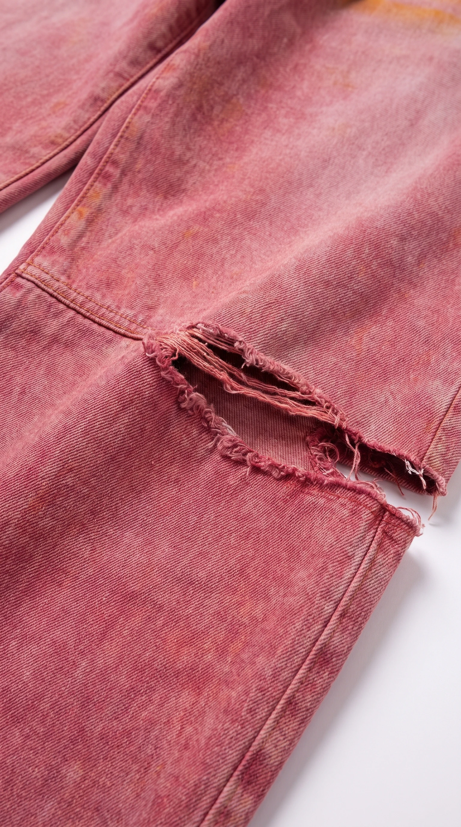 Mostaza y Denim Rosa: detalle de la prenda, tejido y acabados, fotografía de producto (6 de 7) — Centrix Core